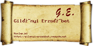 Gilányi Erzsébet névjegykártya
